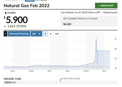 “疯狂轧空”创造历史 美国天然气盘中暴涨70%