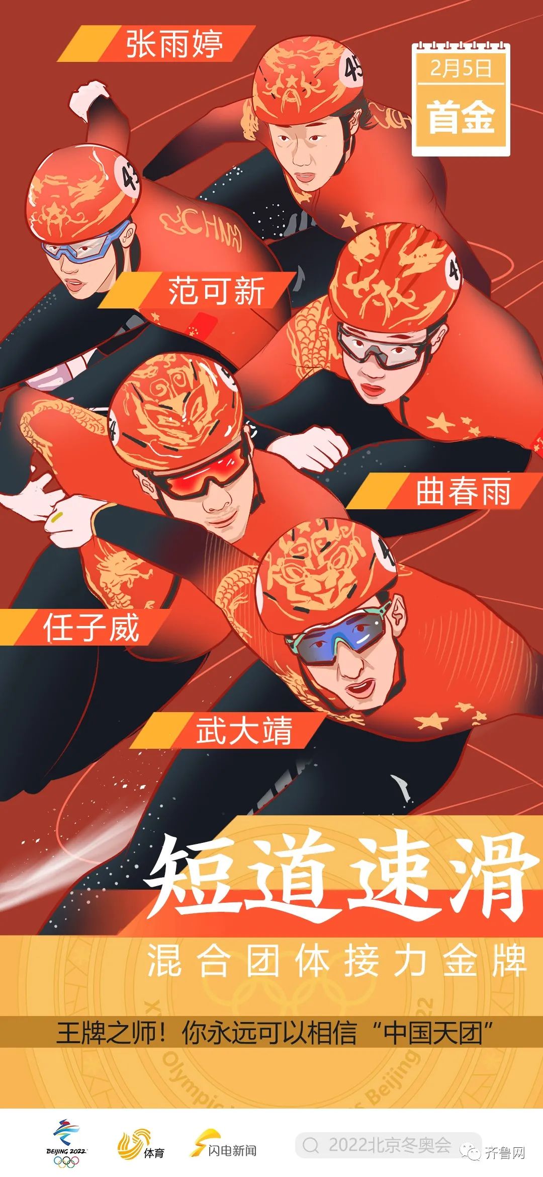 2022中国奥运会奖牌(2022年北京冬奥会中国队9金圆满收官！创历史最好成绩)