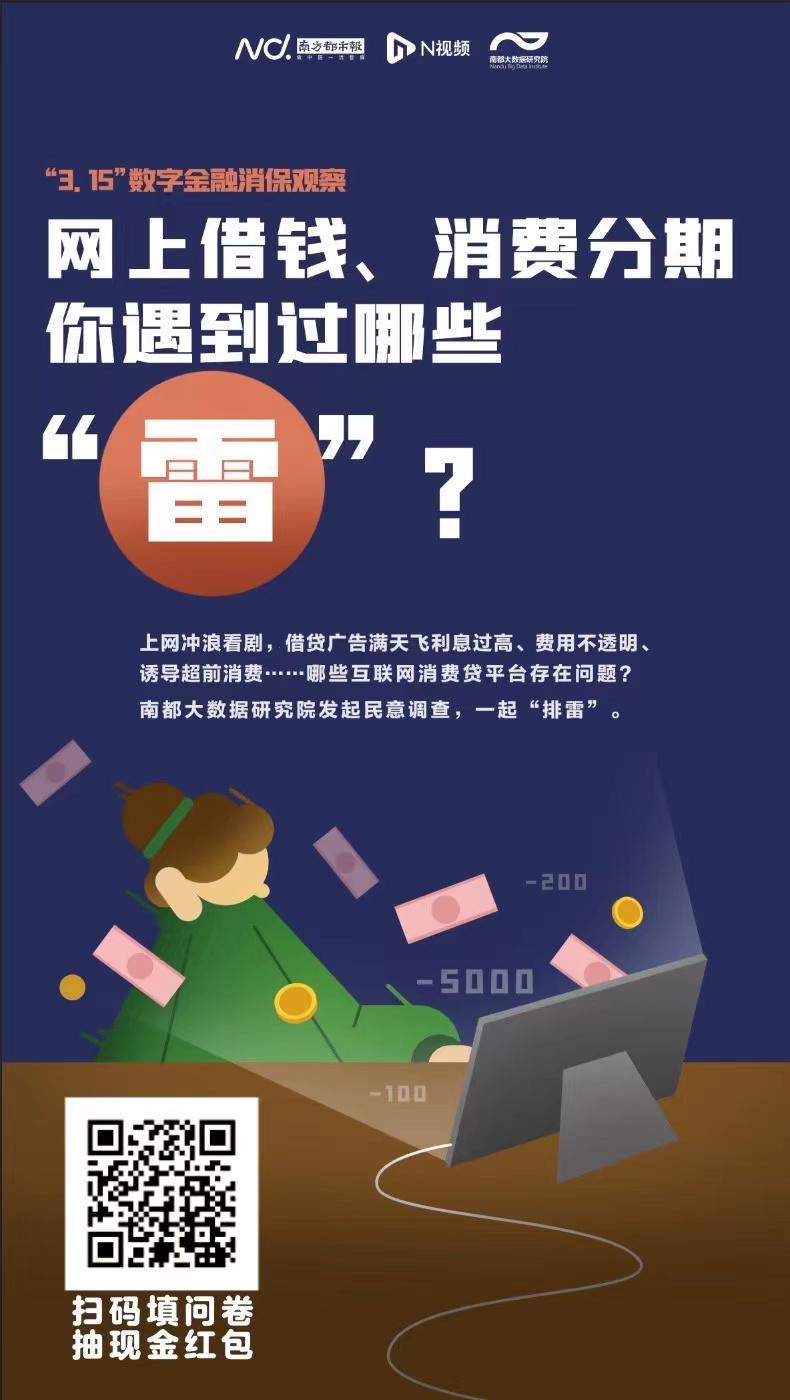 你踩过互联网消费贷哪些雷？315数字金融消保调查请你发声