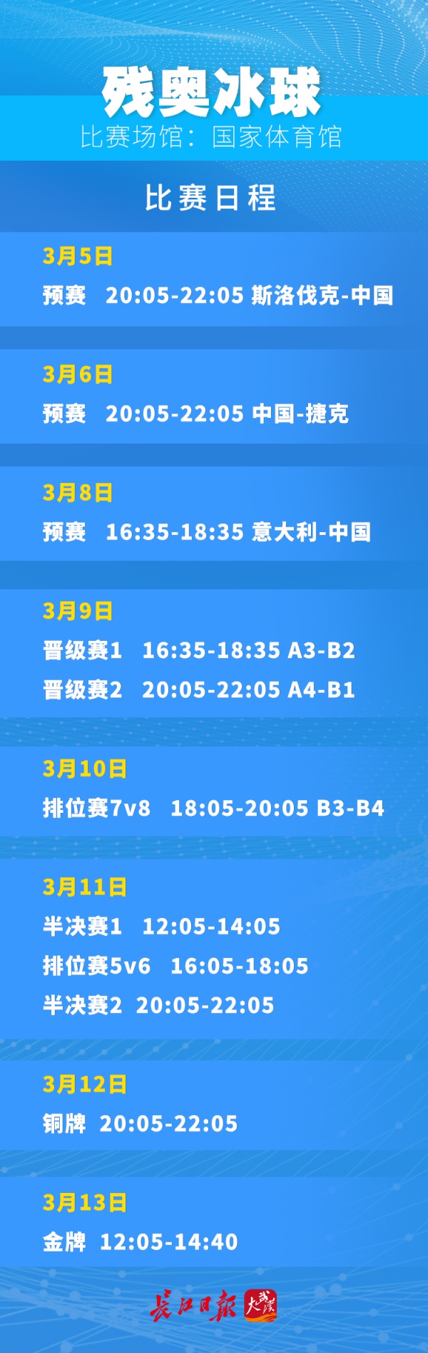 北京冬奥会2月20日赛程表(北京冬残奥会赛程表，请查收)