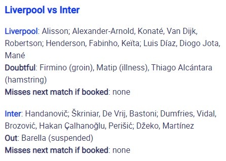 欧足联预测决赛首发（欧足联预测利物浦vs国米首发：无萨拉赫，哲科&amp;劳塔罗pk马内&amp;若塔）-华海博客