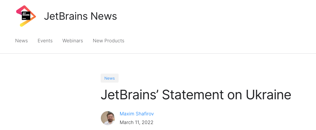 IntelliJ IDEA、Kotlin 背后公司 JetBrains 在俄罗斯停服