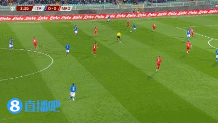 半场-贝拉尔迪失良机弗洛伦齐救险 意大利0-0北马其顿