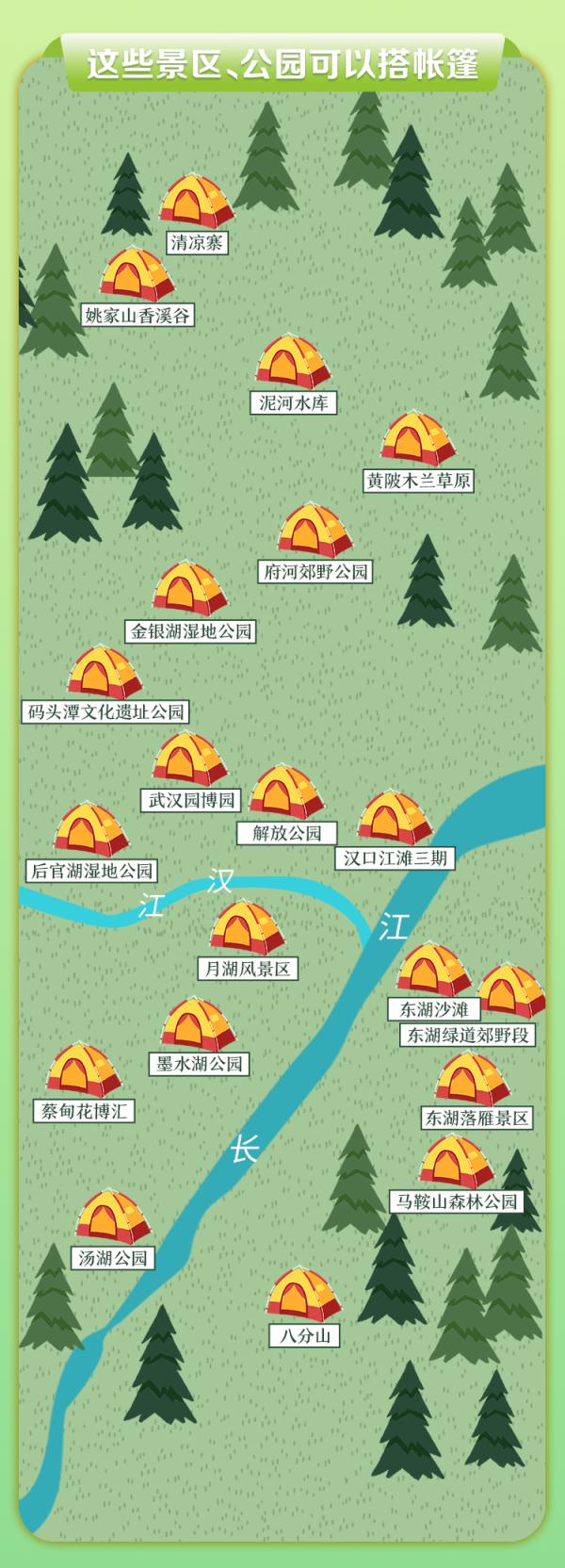 武汉这些景区、公园可搭帐篷露营，名单来了