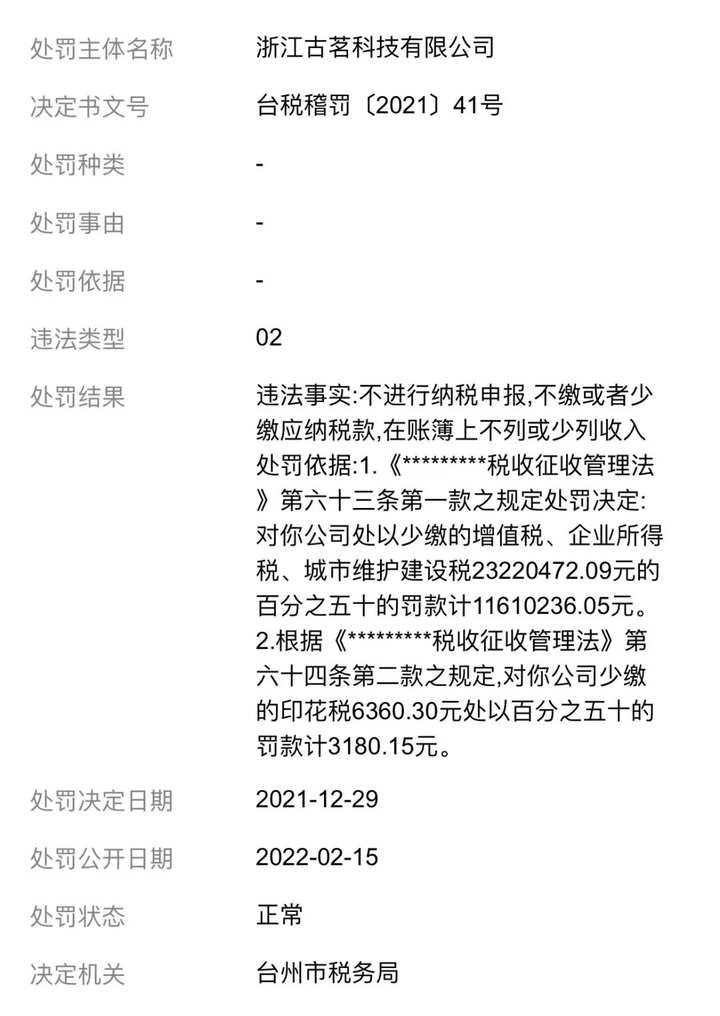 奶茶也塌房？古茗因偷逃稅被罰1161萬