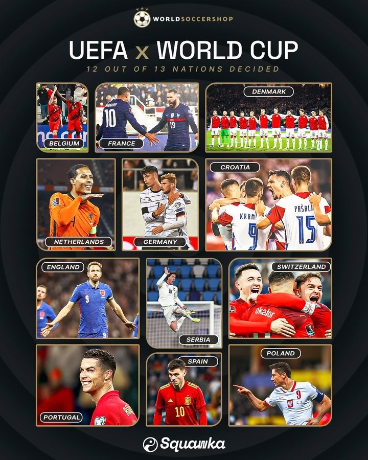 世欧预13个名额已决出12队，附加赛A组决赛将在6月进行