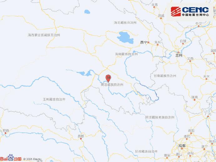 青海果洛州玛沁县发生3.2级地震 震源深度9千米