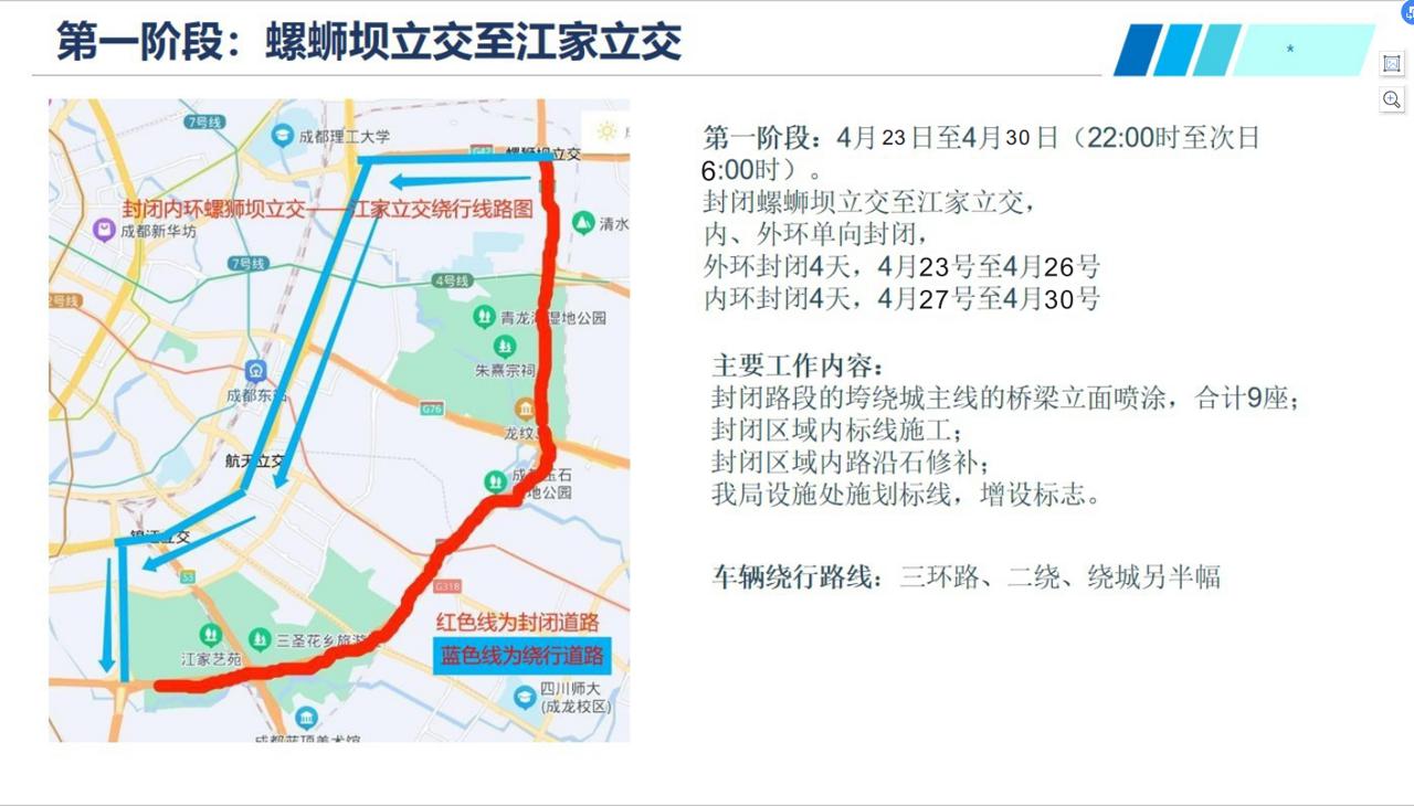 4月23日起，成都绕城高速这些路段将在22:00至次日6:00实施交通管控
