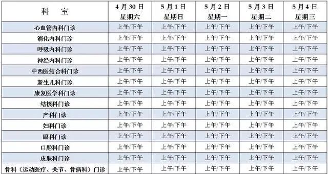 五一假期哪些专家坐诊？长沙这些医院门诊安排出炉