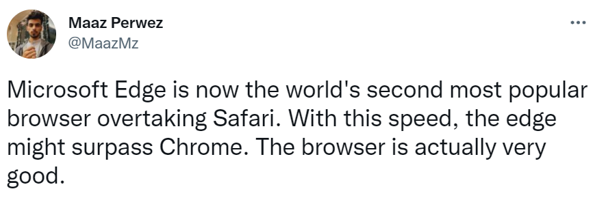 超越Safari，Edge成为全球第二大受欢迎的桌面浏览器