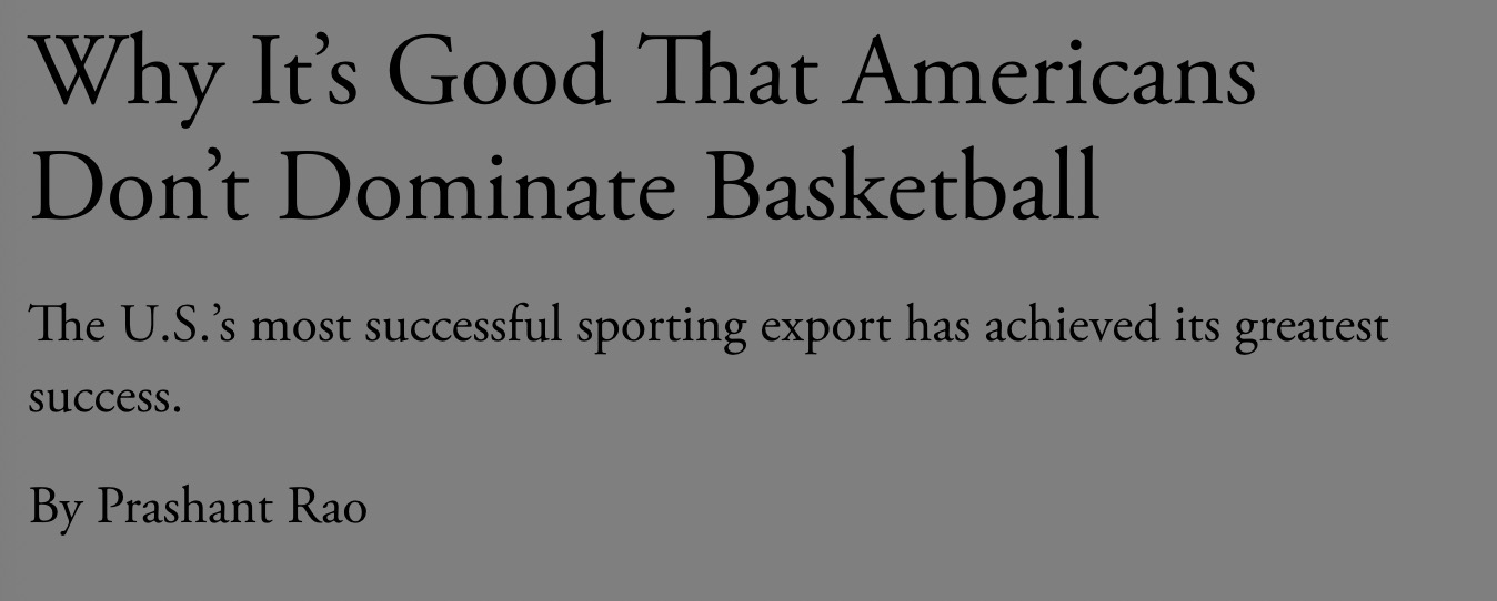 美國人為什么不愛看nba（美媒：為什么美國人不稱霸籃球是件好事）