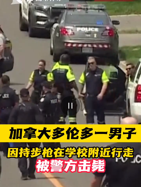 加拿大一男子持步枪在学校附近行走，被警方连开数枪击毙