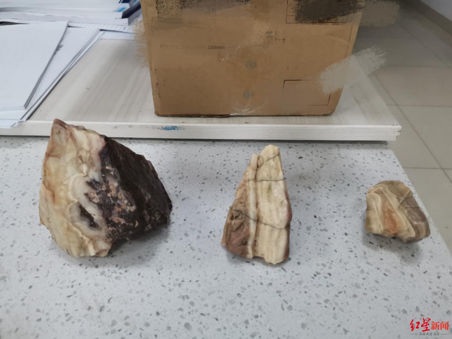 肉石原石毛料图片(货车司机加油站捡到3块石头，竟是价值上万的“肉石”原石 业内人士：属奇石的一种)