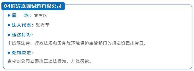 未按規定設置排污口，臨沂玖瑞飼料有限公司環境違法被通報