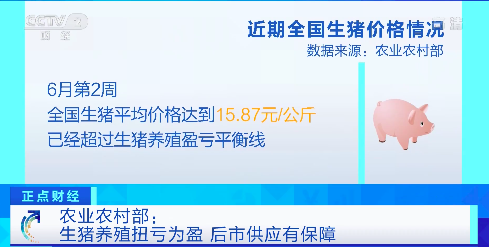 農(nóng)業(yè)農(nóng)村部：生豬養(yǎng)殖扭虧為盈，后市供應(yīng)有保障