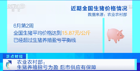 農(nóng)業(yè)農(nóng)村部：生豬養(yǎng)殖扭虧為盈，后市供應(yīng)有保障