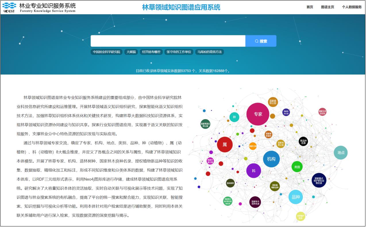 林草领域知识图谱应用系统上线运行