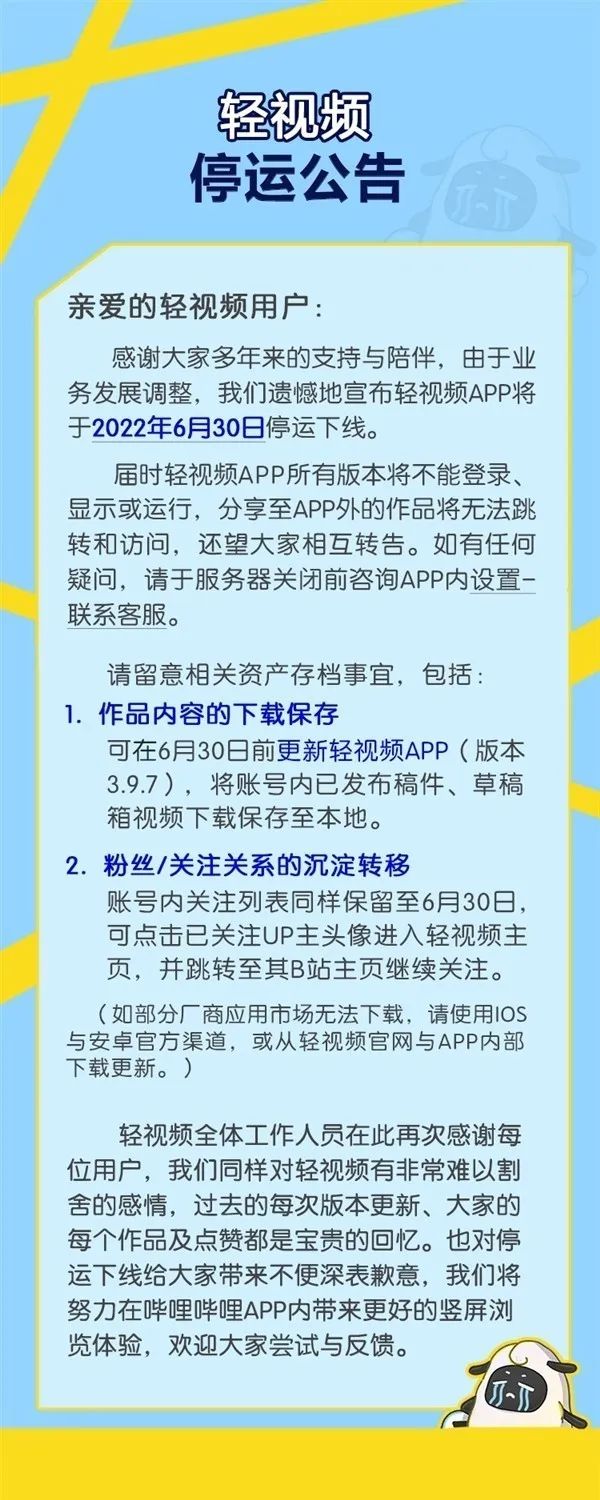 快讯！腾讯看点快报APP、B站轻视频App将于7月停运