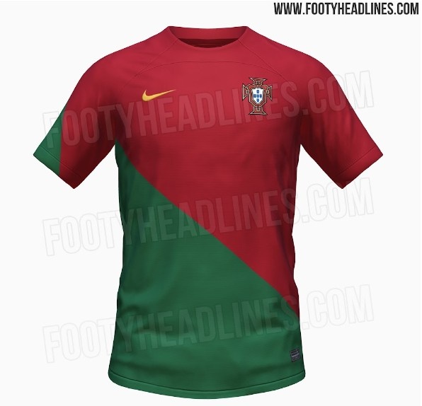 14年世界杯葡萄牙球衣（葡萄牙队世界杯主场球衣曝光：采用红绿斜向对角线设计）