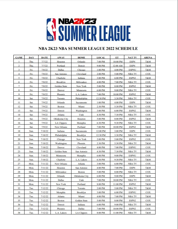 5月23nba比赛有哪些(官方：NBA 2K23夏季联赛将于7月7日至17日进行 30支球队均参加)