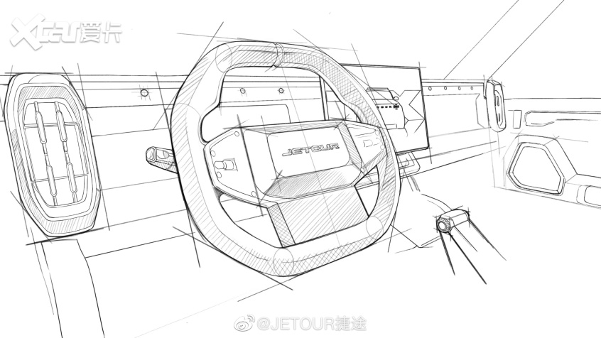 2023年3季度上市 硬钢坦克300的捷途T-X内饰长这样