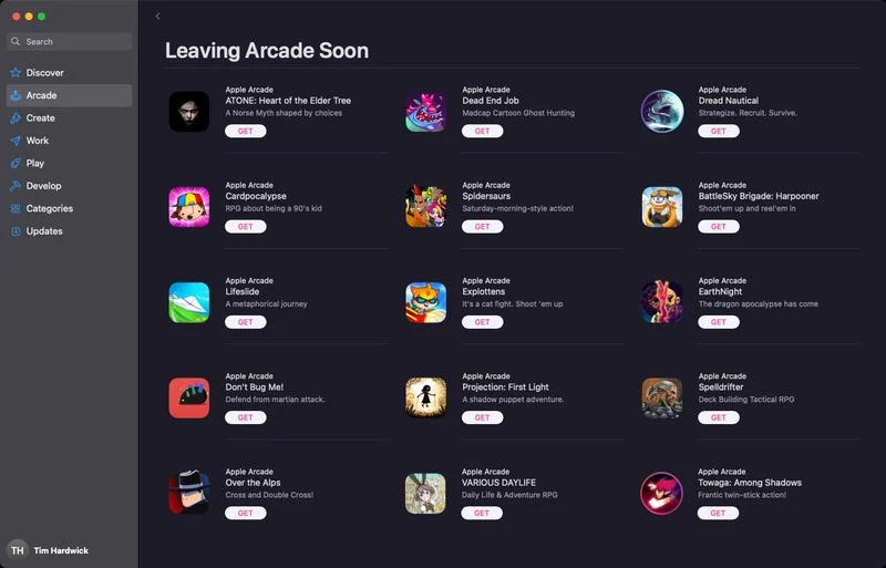 Apple Arcade游戏列表增加了"即将离去"板块 初始列出15个作品