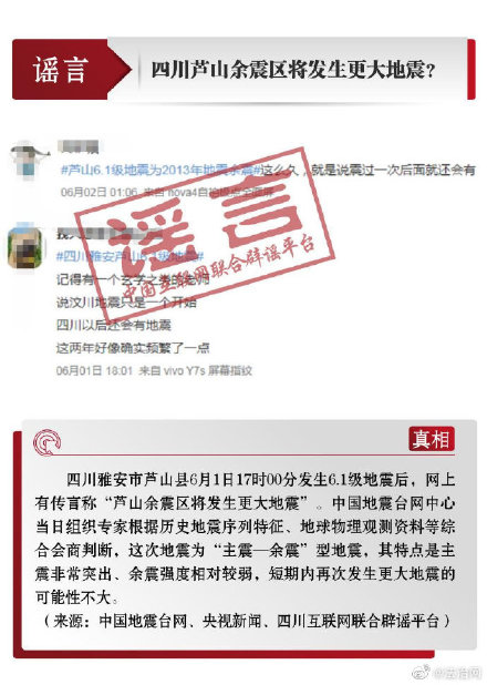 打击网络谣言共建清朗家园 中国互联网联合辟谣平台6月辟谣榜