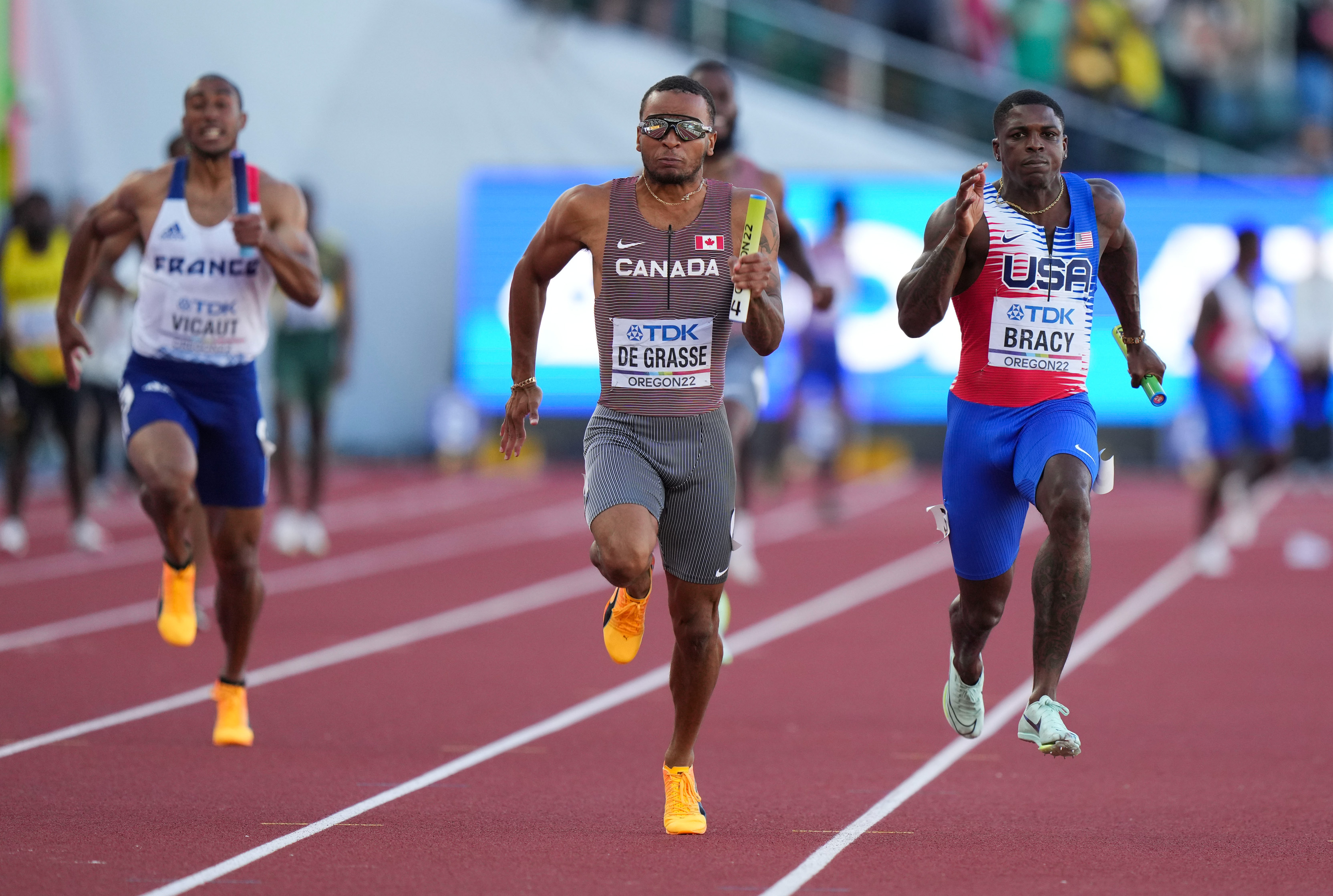 4x100米接力比赛时间（（田径世锦赛）男子4X100米接力决赛赛况）