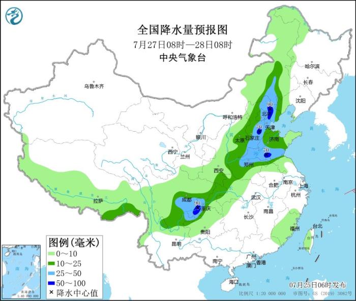 江南华南等地高温天气持续 北方地区将有一次较明显降雨过程