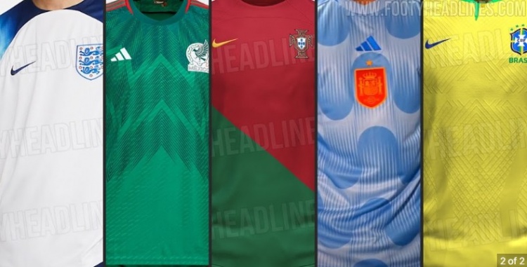 2022世界杯队服（卡塔尔世界杯部分球衣谍照曝光，延续经典中不乏大胆创新设计）