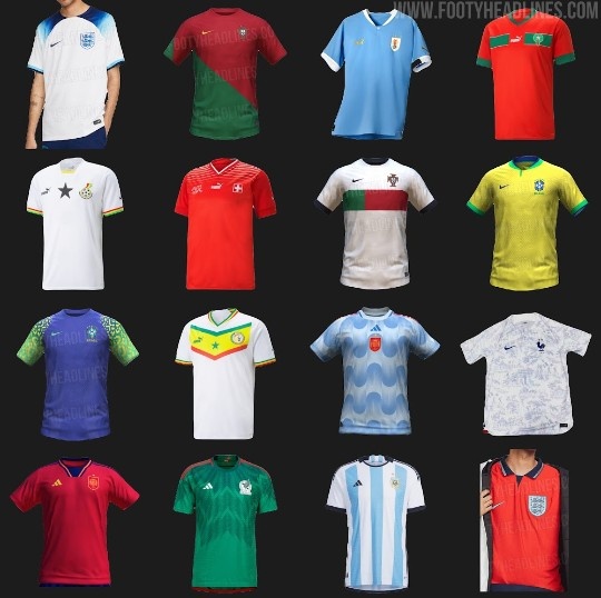 2022世界杯队服（卡塔尔世界杯部分球衣谍照曝光，延续经典中不乏大胆创新设计）