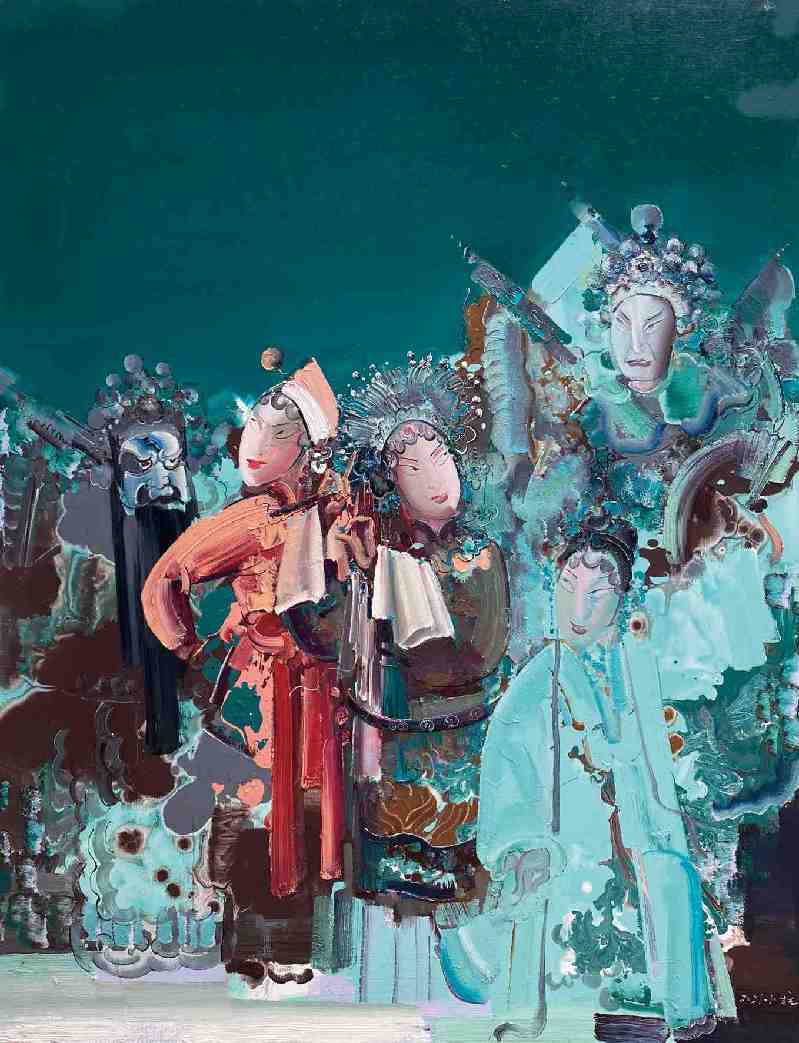 180×140厘米 2021年 彭小杭刀马旦系列之二(油画) 130×110厘米 2009