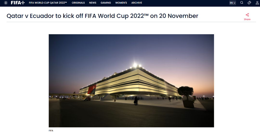 田径世界杯时间(卡塔尔世界杯将于11月20日开赛，比原计划提前一天)