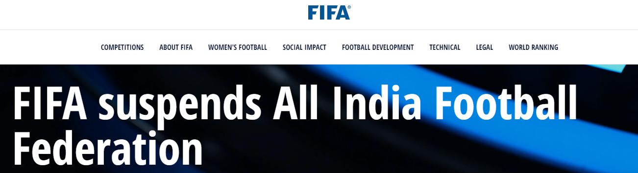 世界杯2022怎么没有印度(因政府干预足球事务，印度足协被国际足联暂停会员资格)