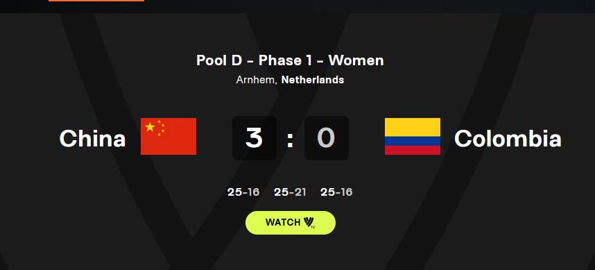 女排世锦赛：中国队零封哥伦比亚 迎来两连胜