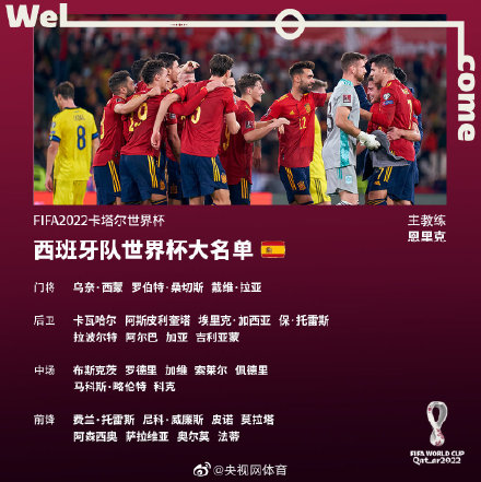 西班牙公布世界杯大名单