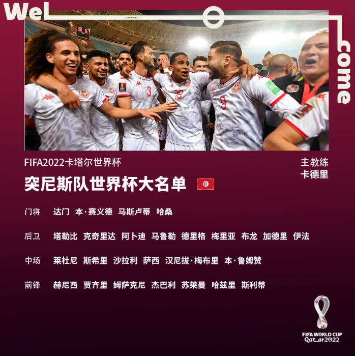 突尼斯男足大名单（卡塔尔世界杯突尼斯队大名单公布 哈兹里领衔）-华海博客