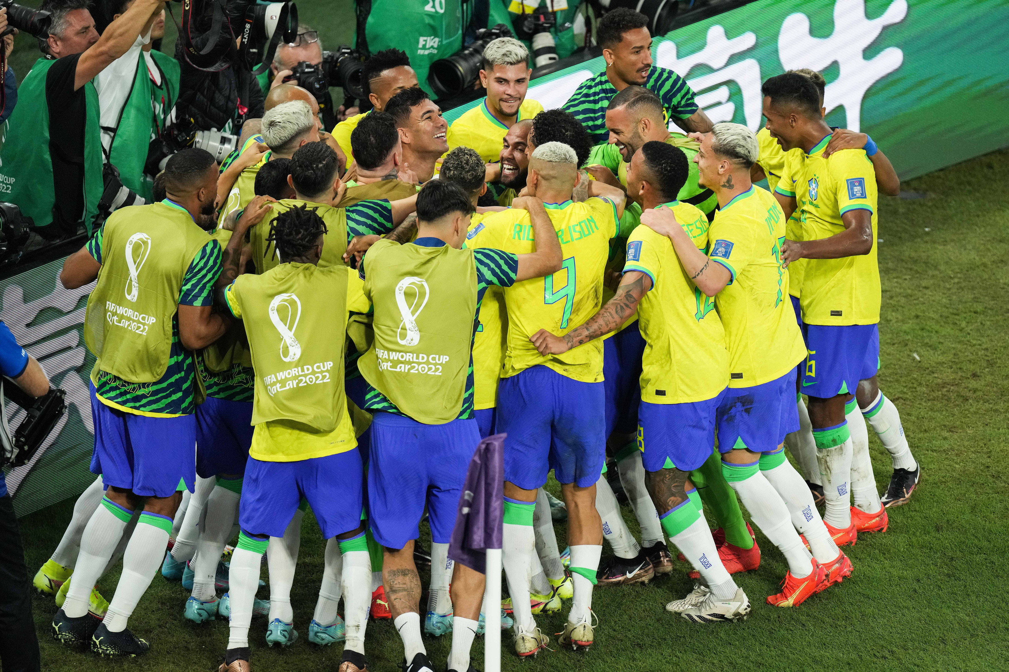 巴西世界杯创作图片（（卡塔尔世界杯）足球-G组：巴西胜瑞士）
