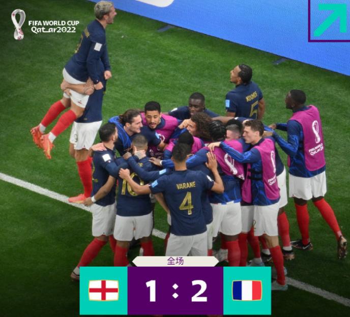 法国队淘汰英格兰队，本届世界杯四强全部产生