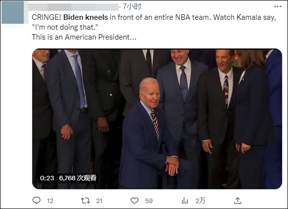 nba冠軍為什么去白宮（拜登在白宮接見NBA總冠軍勇士隊(duì)，合影時(shí)又雙叒下跪了…）