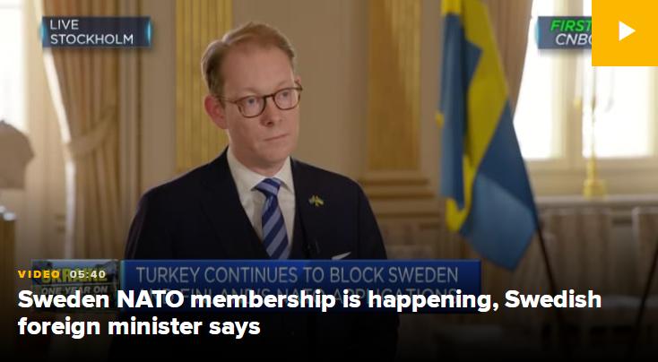 瑞、芬“入约”谈判将于3月恢复，瑞典外相：期待7月实现入约