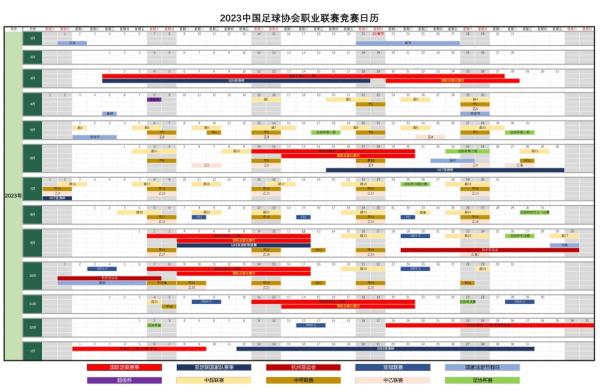 中国足协公布新赛季职业联赛俱乐部名单和赛历