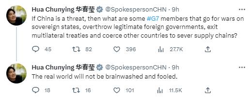 “G7=世界?”华春莹晒“井底之蛙”图,讽刺G7国家抹黑中国言行