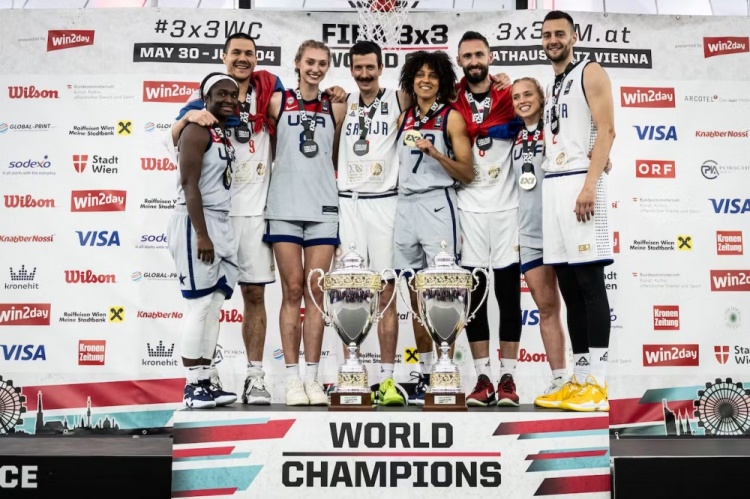 三人篮球世界杯：美国女篮&塞尔维亚男篮夺冠 美国男篮亚军