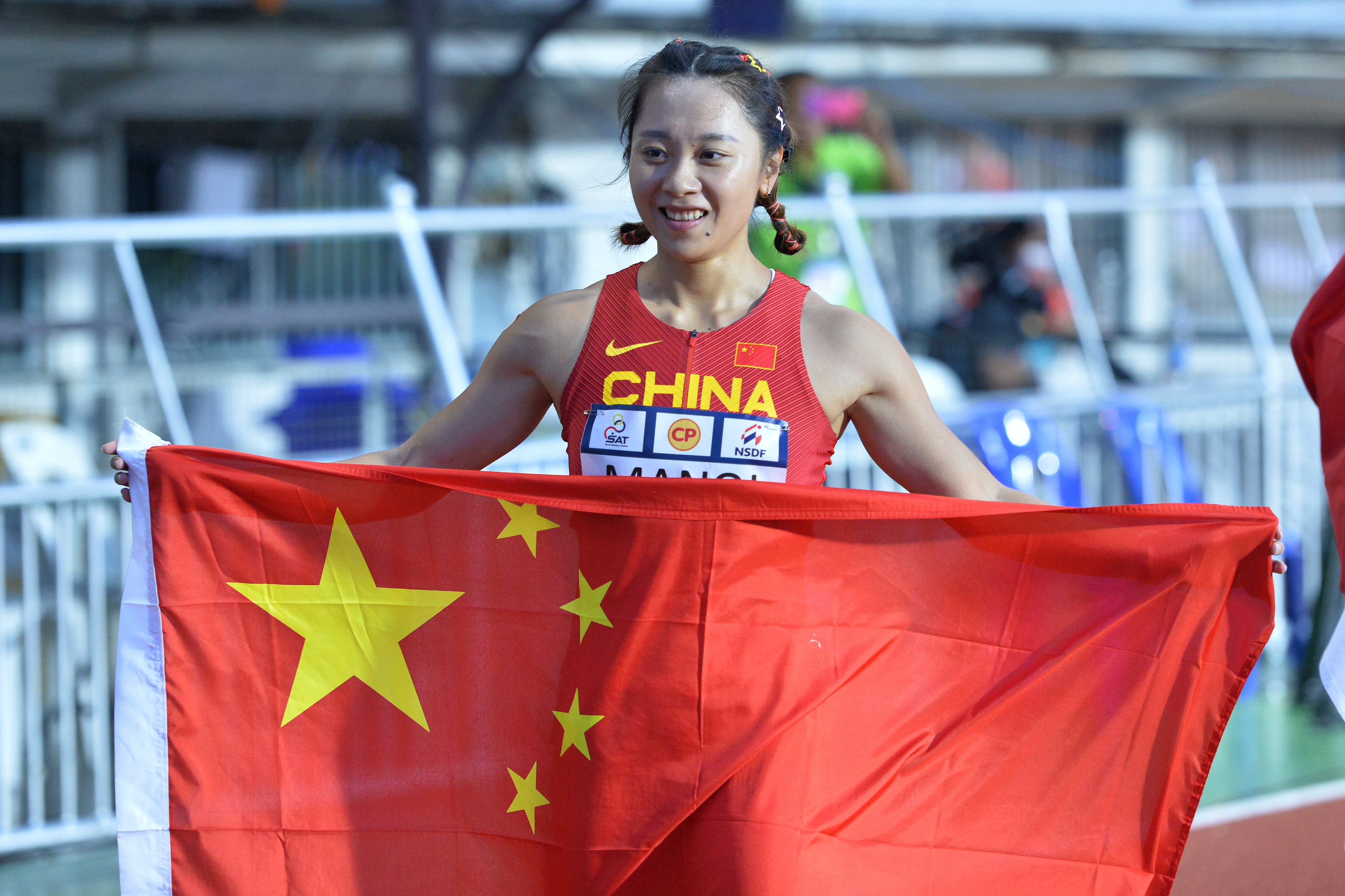 （体育）田径——亚洲锦标赛：葛曼棋获得女子100米季军