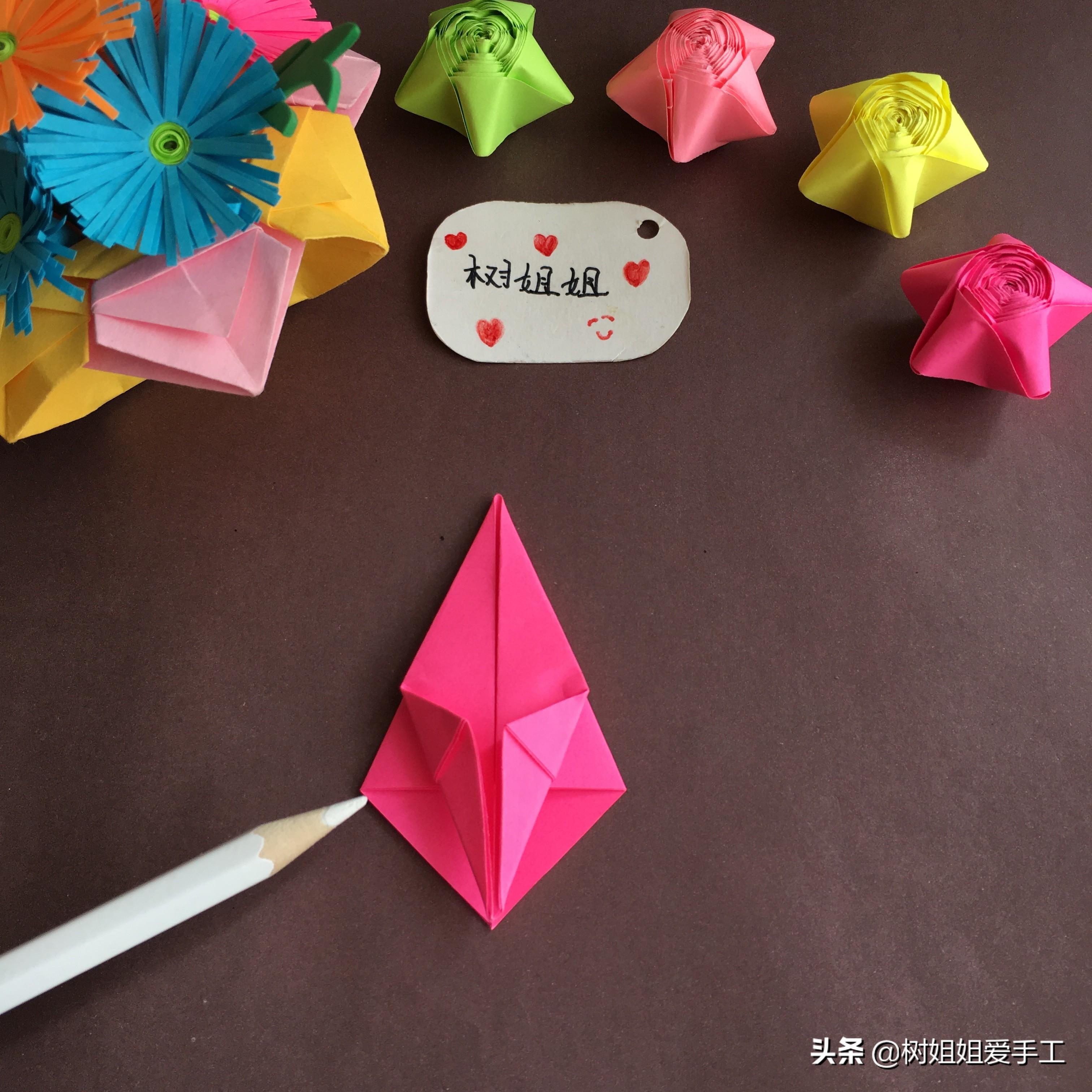 8岁做手工折纸,幼儿折纸适合3-6岁儿童的桃子折法