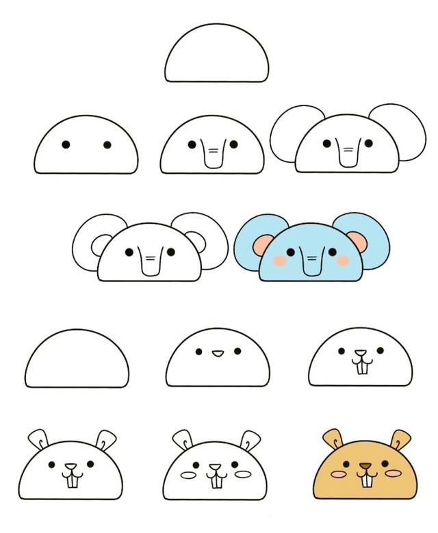 兔子怎么画简单又漂亮，画个小兔子（ 9组可爱的小动物简笔画）