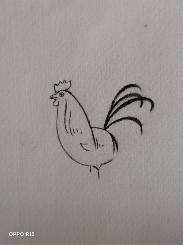 画公鸡的最简单画法，公鸡简笔画（实用简单的画大公鸡巧妙的方法）