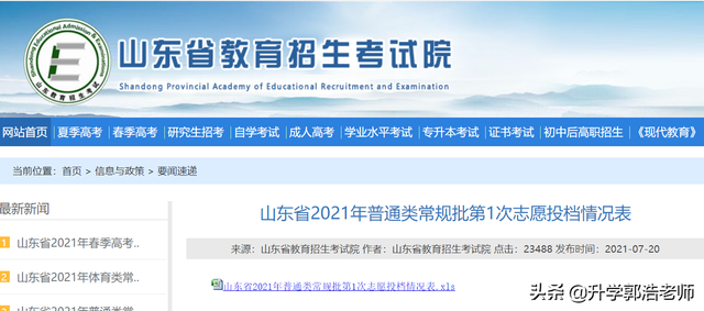 2021年山东高考录取分数线，山东2021年高考一分一段成绩公布（2021年山东省高考全国本科院校录取分汇总）