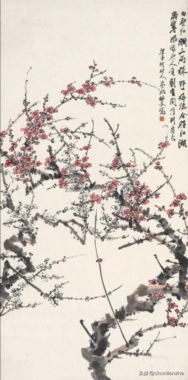 写意梅花100种画法，构图一百例，学完够用了